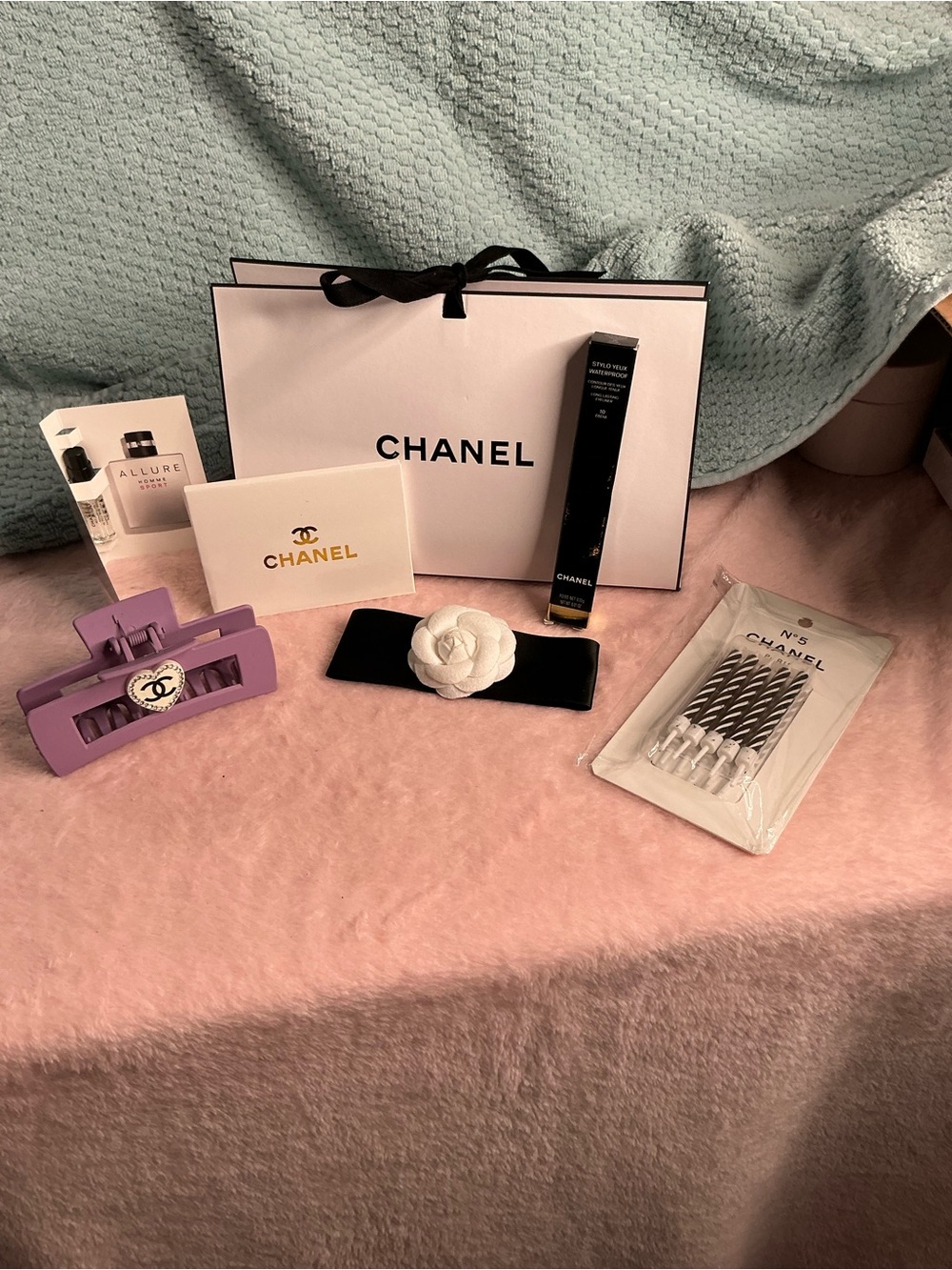 CHANEL Black & Lavender Eyeliner Set with Signature Packaging